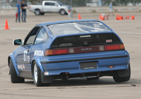 Fred Robertson's 1988 Honda CRX competing in Solo2 at the national championship.