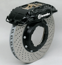 Brembo GTP Kit 1B1 GT1 (F50 - Type) 4 Piston Black Caliper w/2-Piece Drilled Disk