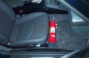 Brey-Krause R-2035 Fire Extinguisher Bracket for 997 & '05 Boxster Installed